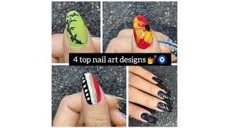 Easy nail art design at home 🏡vairalvideo youtubevideo yt vairal nailart nailartdesingnails [upl. by Ayot]