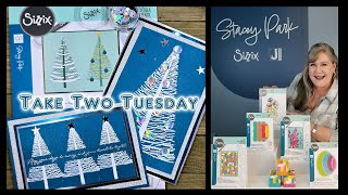 Take 2 Tuesday Class 43 featuring Sizzix Nod to Christmas Stamps amp Limited Sizzix Teal Opulent Paper [upl. by Haywood]