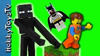 EMMET Minecraft Enderman BATMAN Bad King PIG by HobbyKid HobbyToysTV [upl. by Leif]