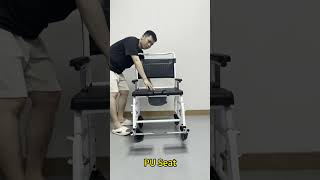 Adult Commode Toilet Chair With Wheel Elderly Disabled Bath Shower Chair [upl. by Atnahsal941]