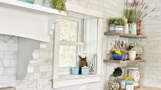 How To Make Open Kitchen Shelving With Chippy Painted Corbels Farmhouse Kitchen [upl. by Kenleigh]