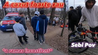 A CAZUT FOARTE RAU si NE AM DAT CU SEBI POV Bike Vlog [upl. by Adelaide787]