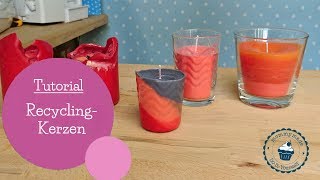 RecyclingKerzen  Kerzen selber machen  Kerzen aus Kerzenresten  DIY Bastelanleitung  mommymade [upl. by Aihsemaj]