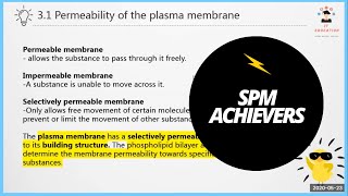 Form 4 Biology KSSM Chapter 3  Permeability of the Plasma Membrane Part 2 [upl. by Fellner]