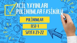 ACİL YAYINLARI POLİNOMLAR FASİKÜLÜPolinomlar Test1huseyinhocamatematik2519 [upl. by Tteirrah730]