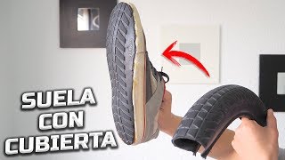 USO UNA CUBIERTA DE BICI COMO SUELA DE ZAPATILLA  Life Hack [upl. by Vigen]