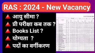 RAS 2024 new vacancy  Age limit  Pre exam date  Books Qualification RAS 2024 SECRETS Revealed [upl. by Azenav]