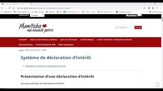 système de déclaration dintérêt manitoba [upl. by Enobe]