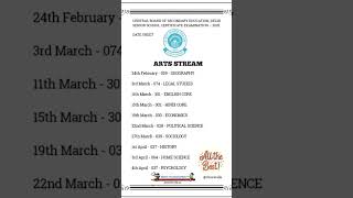 CBSE Class 12th date sheet 2025  ARTS STREAM 🤓  All THE BEST GUYS shortsnewonesubscribecbse🔥 [upl. by Yevoc]