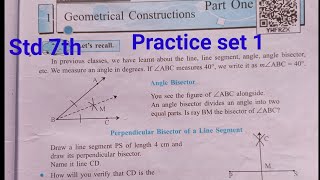 Practice set 1 class 7th maths  Geometrical constructions [upl. by Gillette149]