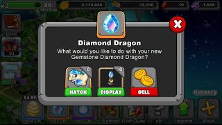 Dragonvale How to breed DIAMOND Dragon Hatching and fully feeding Tutorial [upl. by Enyawd]