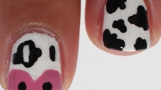 Cow nail art tutorial [upl. by Elleneg]