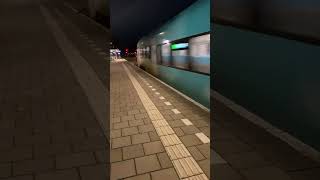 Arriva trains speeding through Groningen at night [upl. by Berk]