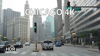 Driving Chicago 4K HDR  Skyscraper Sunrise  USA [upl. by Averat]