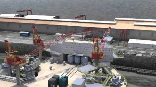 KeppelFELS  3D Animation of Jack up rig construction process [upl. by Anoyk]