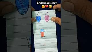 Childhood story💔🥺drawinglike subscribe shorts trending [upl. by Ppilihp]