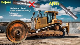 Dozer front elder wheel Pin repairing amp making Bush  dozer elder wheel replacement  Heavy wheels [upl. by Damick155]