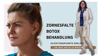 Zornesfalte Botox Behandlung 2020  welche Injektionspunkte einfach erklärt von Drmed Wiesen [upl. by Landahl919]