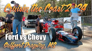 Cruisin the Coast 2024 Ford vs Chevy Drags Time Trials HD 1080p [upl. by Sihtam]