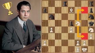 The Brilliancy Prize  Capablanca vs Bernstein  St Petersburg 1914 [upl. by Anohs762]