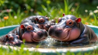 The CUTEST Bay Pygmy Hippo in the World หมูเด้ง かわいい動物 Haiwan come प्यारे जानवर [upl. by Lleon]