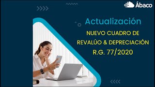 NUEVO CUADRO DE DEPRECIACIÓN Y REVALUO RG 772020 [upl. by Melville471]