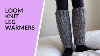 Loom Knit Garter Stitch Legwarmers Round Loom Knitting [upl. by Fredrick]