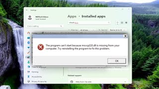 Fix ‘msvcp110dll Is Missing From Your Computer’ Issue in Windows Solution [upl. by Oiramed]