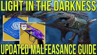 HOW TO GET MALFEASANCE EXOTIC HAND CANNON UPDATED LIGHT IN THE DARKNESS EXOTIC GUIDE DESTINY 2 [upl. by Eva229]