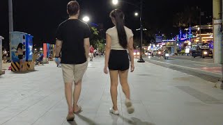 The European guy walking with his Thai girlfriend on Beach Road Pattaya 2024 [upl. by Anotyal977]