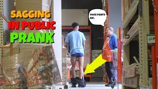 THUG SAGGING IN PUBLC PRANK GOT KCIKED OUT [upl. by Lingwood]