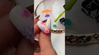 Simple flower nail art using blooming gel 😍 nail art hacks [upl. by Lavella]