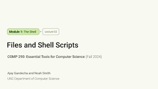 Essential Tools for CS 2 Files and Shell Scripting  COMP 290 at UNCChapel Hill [upl. by Ahsac]