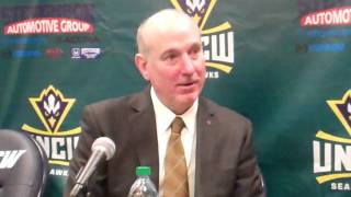 Northeastern MBB Coach Bill Coen at UNCW Feb 14 2015 [upl. by Lancelot513]