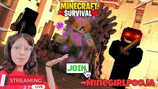 MINE GIRL Pooja is live 🔴🪄 Minecraft Survival series minecraft gaming shorts shortsfeed [upl. by Also]