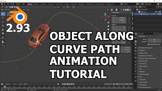 Object Along curve path Animation tutorial in blender 293 [upl. by Zina]