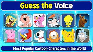 Guess the Voice  40 Most Popular Cartoon Characters in the World  Sponge Bob Family Guy amp more [upl. by Broek]