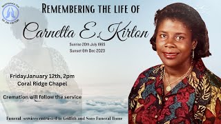 Live Stream of Funeral Service for Carnetta Kirton [upl. by Winchester]