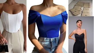 How to Draft a Strapless Bustier  Tube top Bodice pattern Beginner friendly [upl. by Witkin]