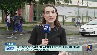 Matrículas abertas na rede municipal de ensino de Criciúma [upl. by Anidal]