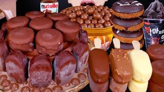 Jimmy ASMR chocolate ice cream cake maltesers donut desserts mukbang bites only [upl. by Ianahs567]