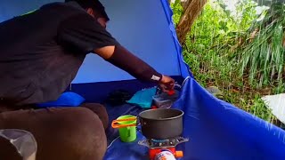 Camping hujan deras diguyur hujan deras saat masakasmr sound of camping [upl. by Lisab940]