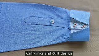 cufflinks and cuff cutting and stitching full video  sew a shirt Designer cufflinks and cuff [upl. by Nowtna]