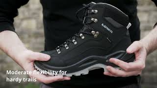 Closer look Lowa Renegade GTX Mid Hiking Boots features reviewoverview [upl. by Chelsae649]