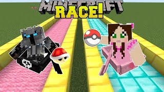 Minecraft POKEMON RACE CHALLENGE  POPULARMMOS WORLD 7 [upl. by Airamat]