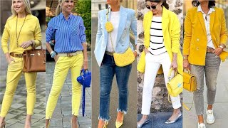 Chic Yellow Blazer Outfits for Spring amp Fall Style Inspiration amp Ideasquotmulti collection Fall outfit [upl. by Aiuqal]