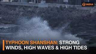 Typhoon Shanshan Strong winds high waves amp high tides in Japan  DD India [upl. by Ylecic876]