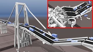 Morandi Bridge Destruction Simulation GenoaGenova Italy 2018  Demolition in 2019 [upl. by Sension]