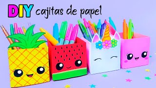 Manualidades con Papel  Cajitas de Papel DIY Organizador de Escritorio  Tutorial Origami [upl. by Adnahsam]