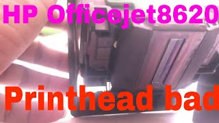 HP Officejet Pro 8620 error Missing or Failed Printhead checking [upl. by Aihsetan233]